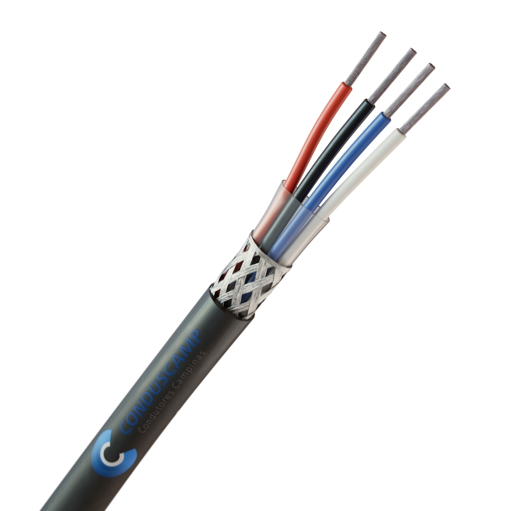 CABO AFT 4X18 AWG BLINDADO EM MALHA DE COBRE ESTANHADO PRETO